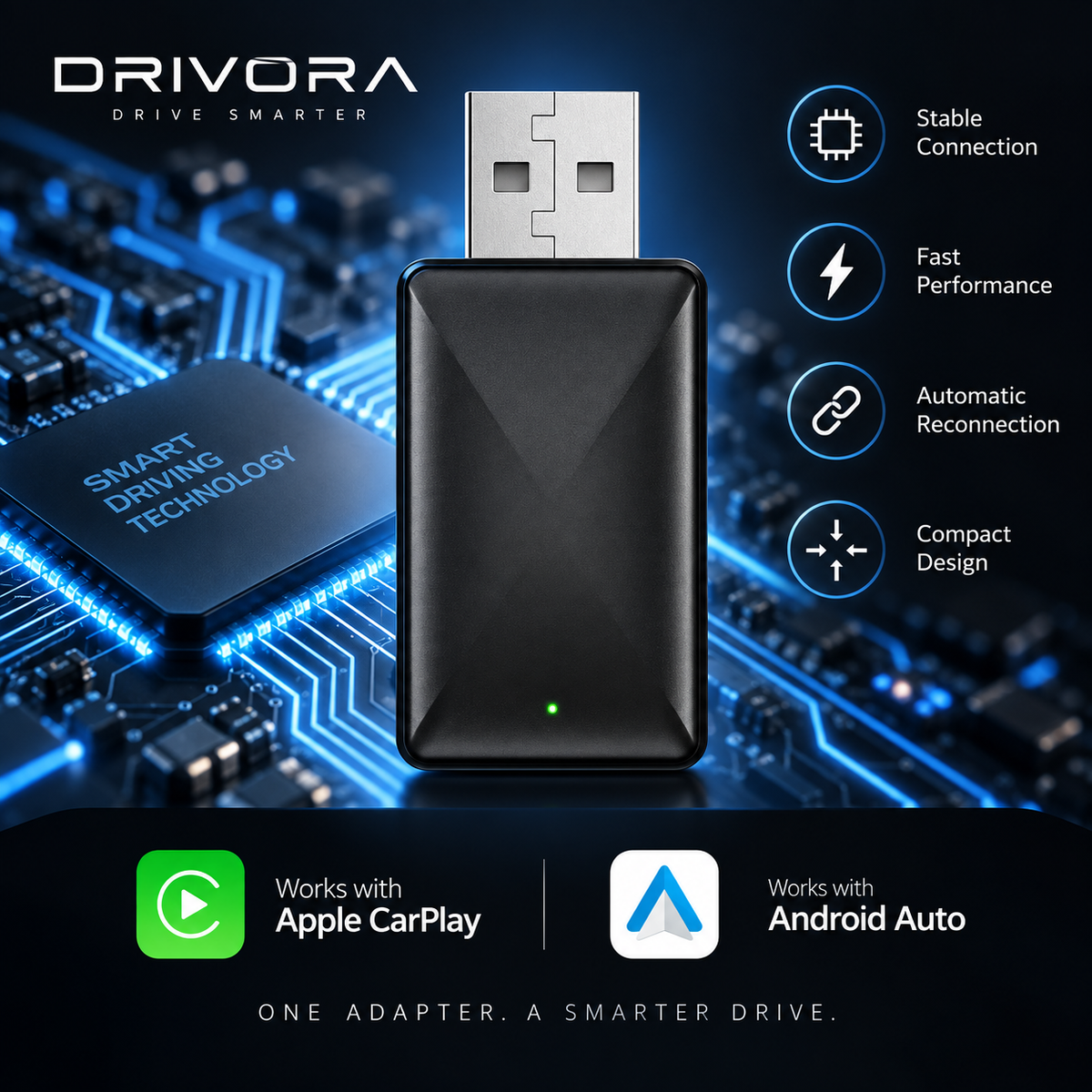 DRIVORA Wireless CarPlay Adapter